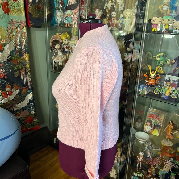 Boundary Waters Daytons Baby Pink Cardigan Sweater Vintage 80s Size L - Picture 4 of 8
